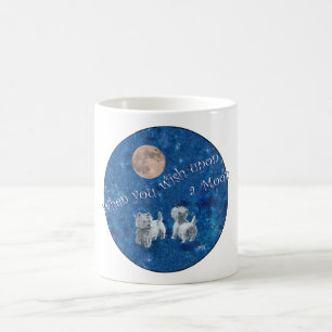 Taza De Café Westies deseando sobre la Luna