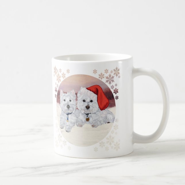 Taza De Café Westies en Invierno (Derecha)
