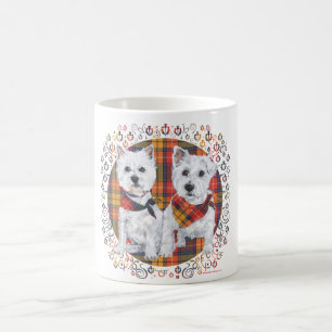 Taza De Café Westies en Tartán
