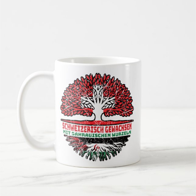 Taza De Café Westsahara Sahaurisch Schweizer Schweiz Baum (Izquierda)