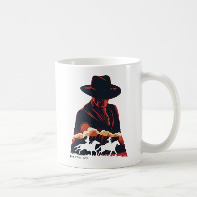Taza De Café Westworld | Hombre con silueta del desierto negro (Derecha)