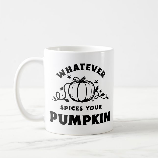 Taza De Café Whatever Spices Your Pumpkin – Fall Classic Mug (Izquierda)