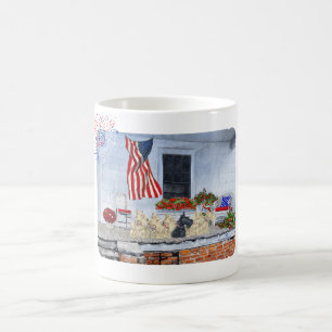 Taza De Café Wheaten Patrióticos y Scottish Terriers Negros