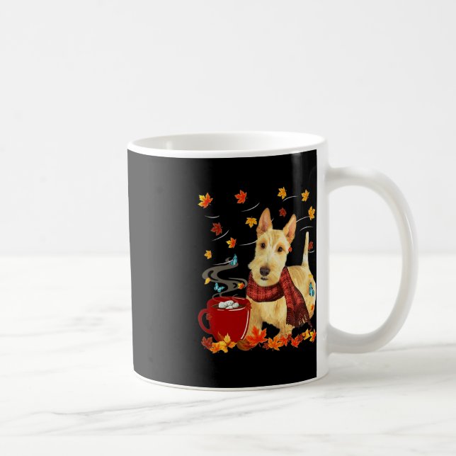 Taza De Café Wheaten Scottish Terrier - Caída - Chocolate - Cal (Derecha)