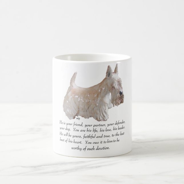 Taza De Café Wheaten Scottish Terrier - Perro macho (Centro)