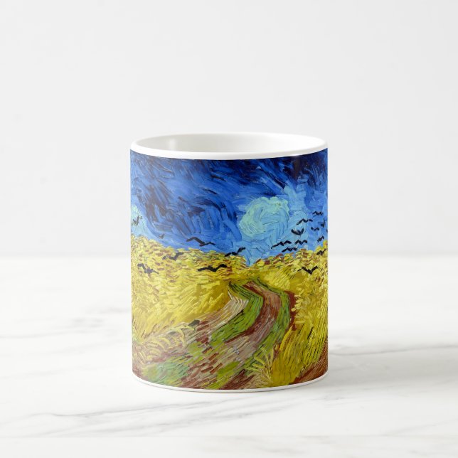 Taza De Café Wheatfield de Vincent van Gogh con los cuervos (Centro)