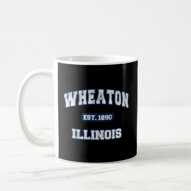 Taza De Café Wheaton Illinois Varsity College Style (Izquierda)
