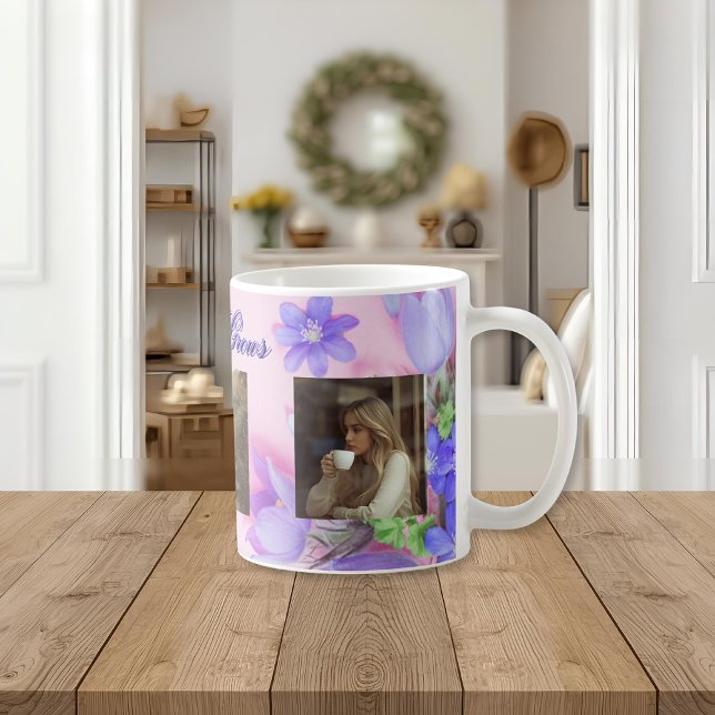 Taza De Café Where Love Grows Mug | Personalized Floral Photo  (Subido por el creador)