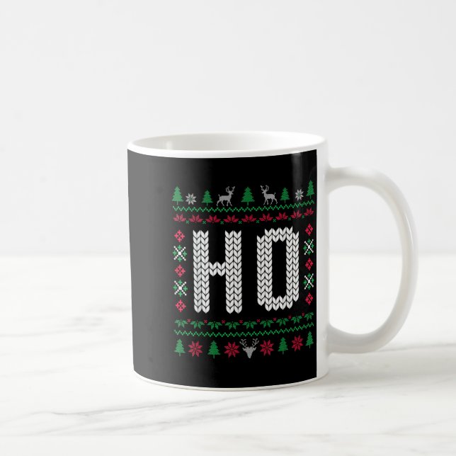 Taza De Café Where My Ho's At Ho Matching Couple Ugly Christmas (Derecha)