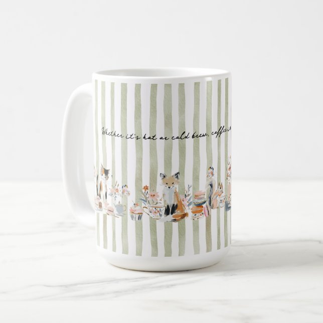 Taza De Café Whimsical Animals Drinking (Anverso izquierdo)