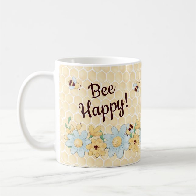 Taza De Café Whimsical Bee Happy (Izquierda)