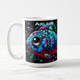 Taza De Café Whimsical Big-Eyed Fish Nautical Personalized