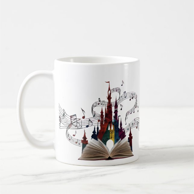 Taza De Café Whimsical Book Page Art Drinkware (Izquierda)