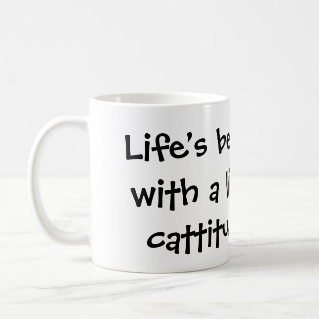 Taza De Café Whimsical Calico Kitten con Cattitude (Izquierda)