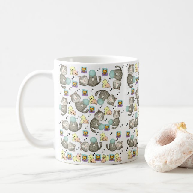 Taza De Café Whimsical Cats Mug (Con donut)