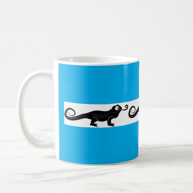 Taza De Café Whimsical Chameleon Design Turquoise Coffee Cup (Izquierda)
