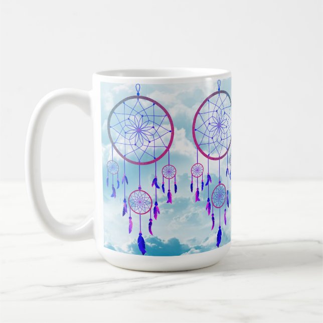Taza De Café Whimsical Dreamcatchers en el cielo (Izquierda)