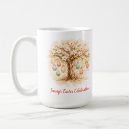 Taza De Café Whimsical Easter Mug with Blooming Tree and Eggs