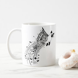 Taza De Café Whimsical en vuelo de Halloween: Gato siamés en vu
