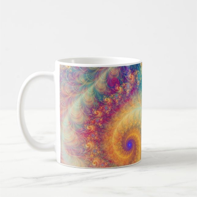 Taza De Café Whimsical Fantasy Abstract Fractal Vortex Art (Izquierda)