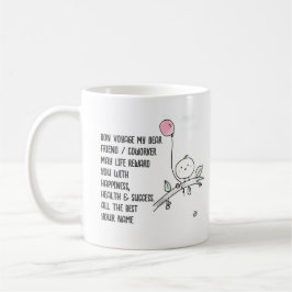 Taza De Café Whimsical Farewell Coworker Lineart manuscrito