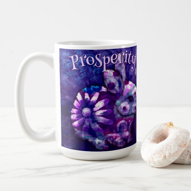 Taza De Café Whimsical Floral Bunny Rabbit Personalized (Con donut)
