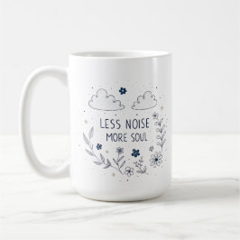 Taza De Café Whimsical Floral Soul Quote Line Art