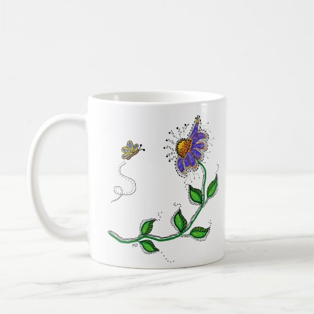 Taza De Café Whimsical Flower Mug (Izquierda)