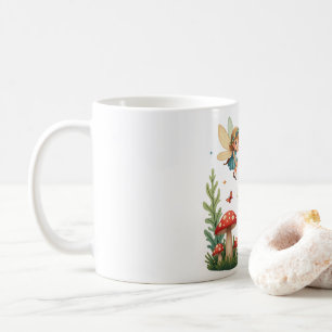 Taza De Café Whimsical Forest Fairies Pegatina - Cute Kawaii Wo