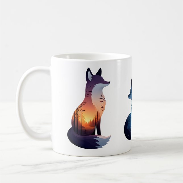 Taza De Café Whimsical Fox Ceramic Mug (Izquierda)