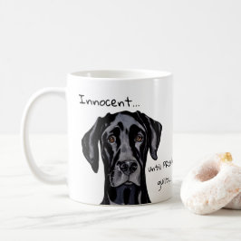 Taza De Café Whimsical Funny Black Great Dane Innocent