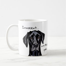 Taza De Café Whimsical Funny Black Great Dane Innocent