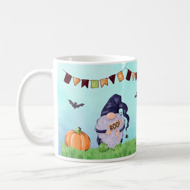 Taza De Café Whimsical Gnome Halloween (Izquierda)