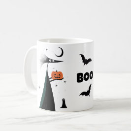 Taza De Café Whimsical Halloween 'BOO!' con carácter espeluznan