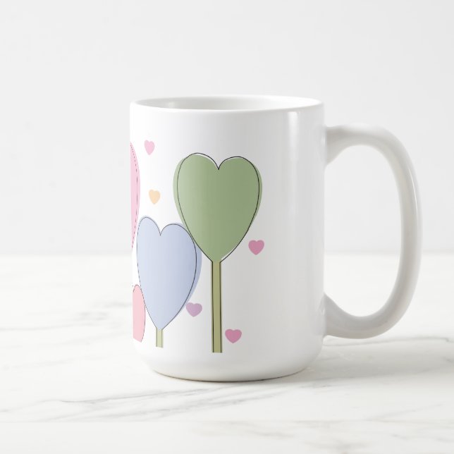 Taza De Café Whimsical Heart Lollipops (Derecha)