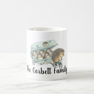 Taza De Café Whimsical Hedgehog Family Personalizable