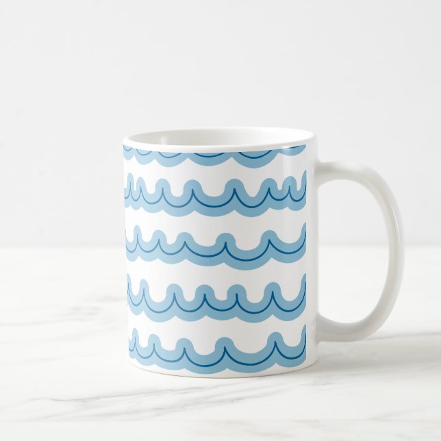 Taza De Café Whimsical Ocean Waves (Derecha)