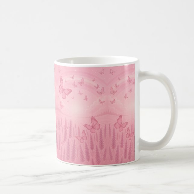 Taza De Café Whimsical Pastel Butterfly Sunrise Mug (Derecha)