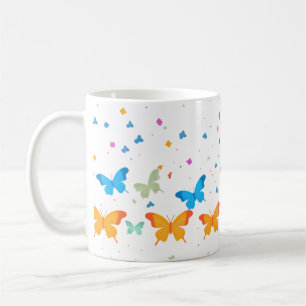 Taza De Café Whimsical Pastel Mariposa y Confetti Mug