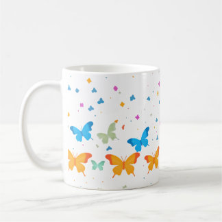 Taza De Café Whimsical Pastel Mariposa y Confetti Mug