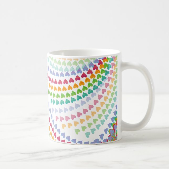 Taza De Café Whimsical Rainbow Heart Sprinkles Mug (Derecha)