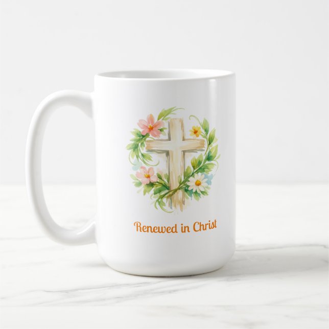 Taza De Café Whimsical Spring Cross Mug - Custom Easter Design (Izquierda)