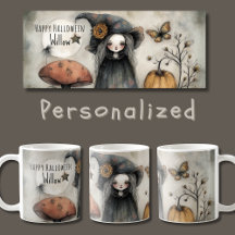 Whimsical Vintage Halloween Witch, personalizada