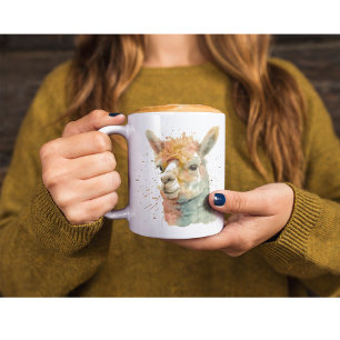 Taza De Café Whimsical Watercolacas Alpacas
