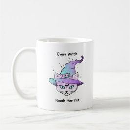 Taza De Café Whimsical Witch Cat