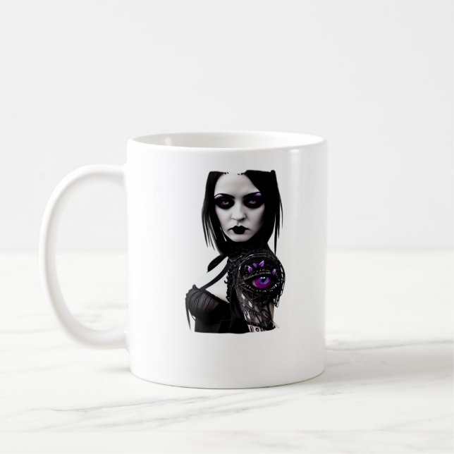 Taza De Café Whimsigoth Classic Design For Halloween (Izquierda)