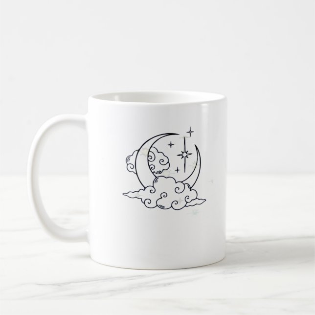 Taza De Café Whimsigoth Clouds Moon WitchClassic (Izquierda)