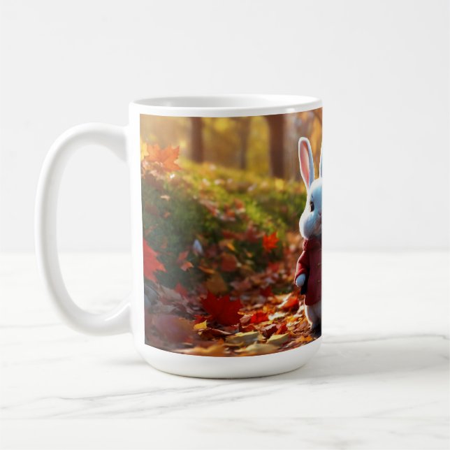 Taza De Café "Whimsy & Wonderland: el bobo de conejo con inspir (Izquierda)