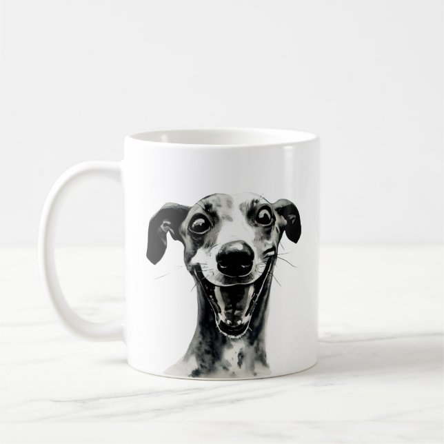 Taza De Café Whippet blanco y negro | Grasa (Izquierda)