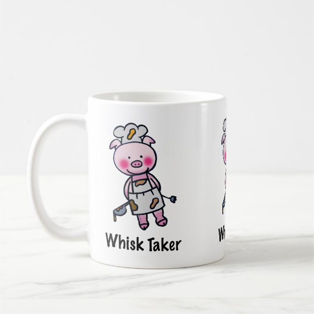 Taza De Café Whisk Taker Pig - Funny Chef Design (Izquierda)